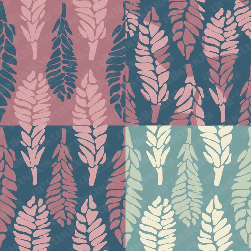 Heliconia and Ginger Surface Pattern for Poli'ahu Hawaii