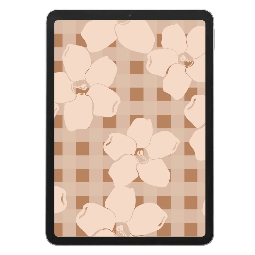 Gingham Puakenikeni Plumeria Surface Pattern #1233