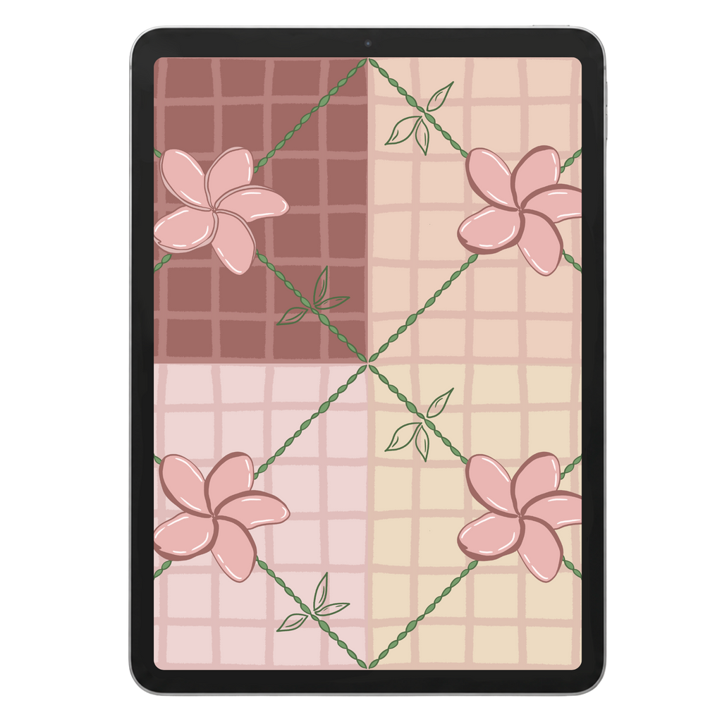Plumeria Line Repeat Surface Pattern #1580