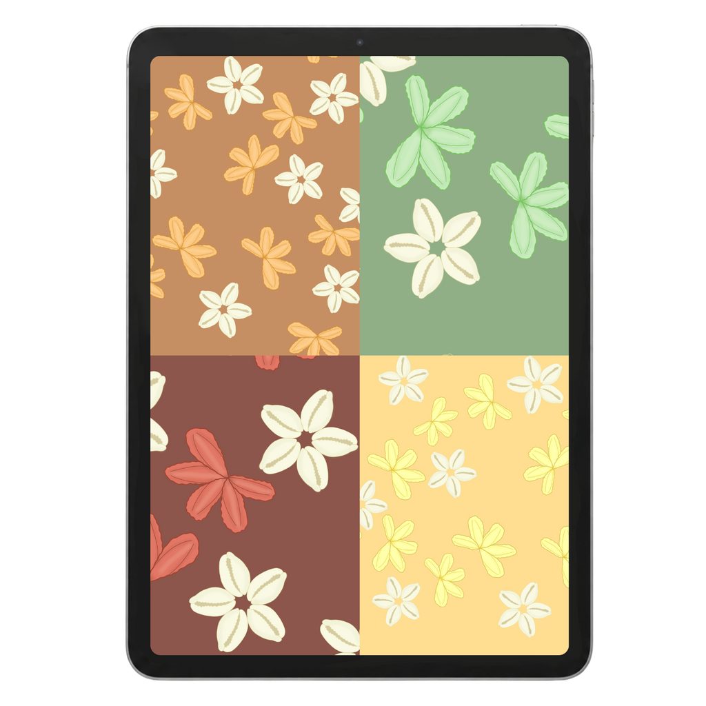 Naupaka Cowrie Blooms Repeat Surface Pattern #1165