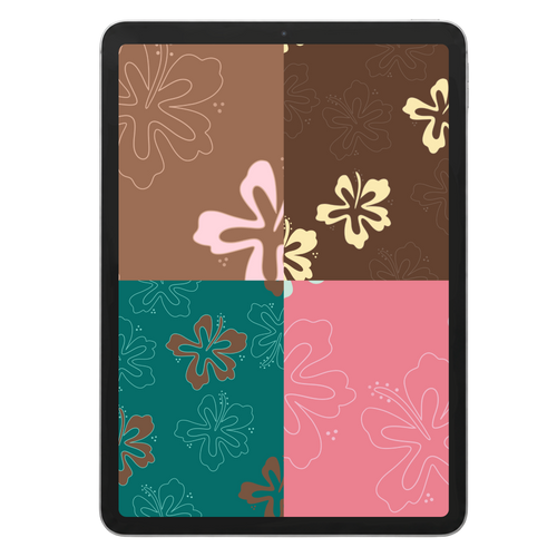 Abstract Hibiscus Repeat Surface Pattern #1014