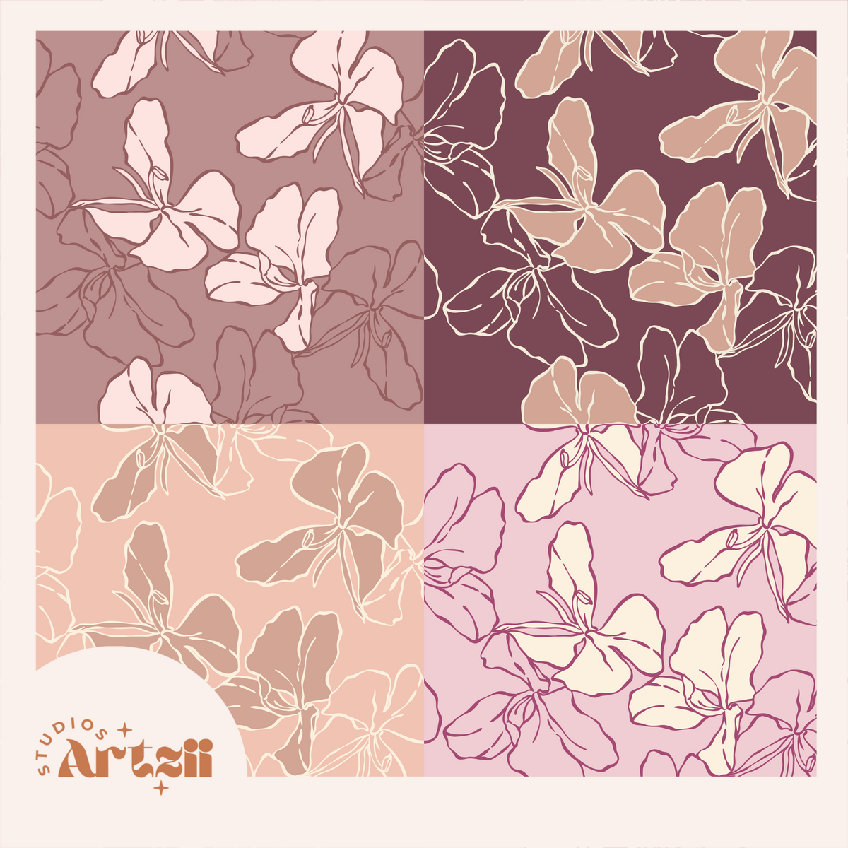 Butterfly Orchid Repeat Surface Pattern #61