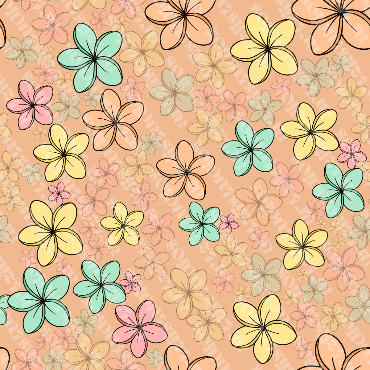 Exclusive Plumeria Repeat Surface Pattern
