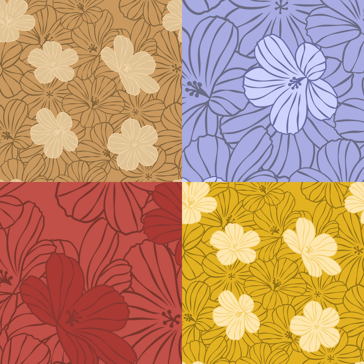 Honey Bloom Repeat Surface Pattern
