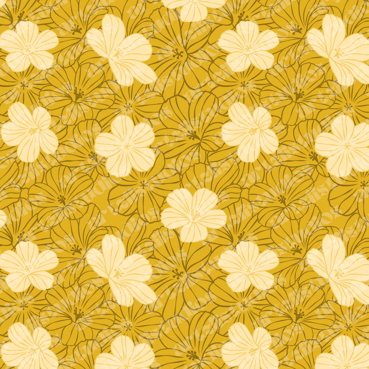 Honey Bloom Repeat Surface Pattern