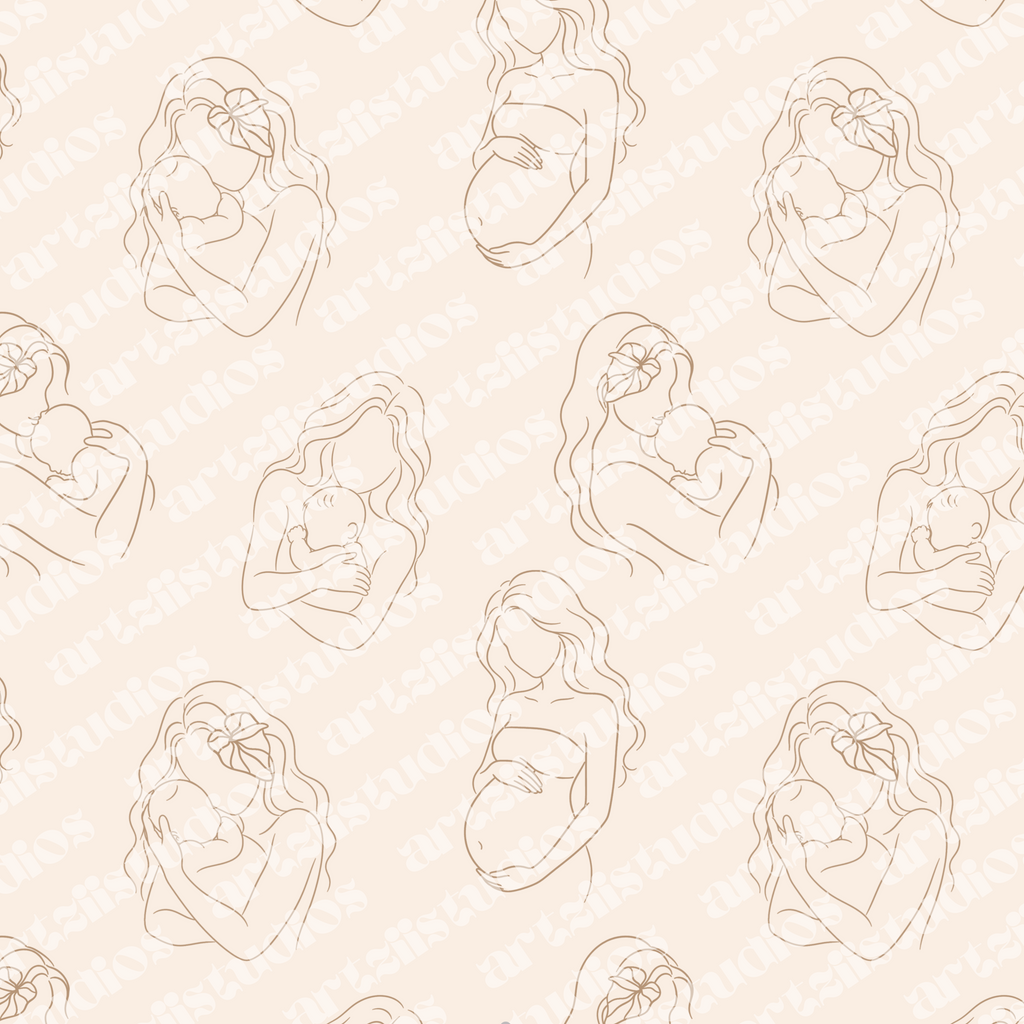 Mother Outline Repeat Surface Pattern for Kailanaho #38