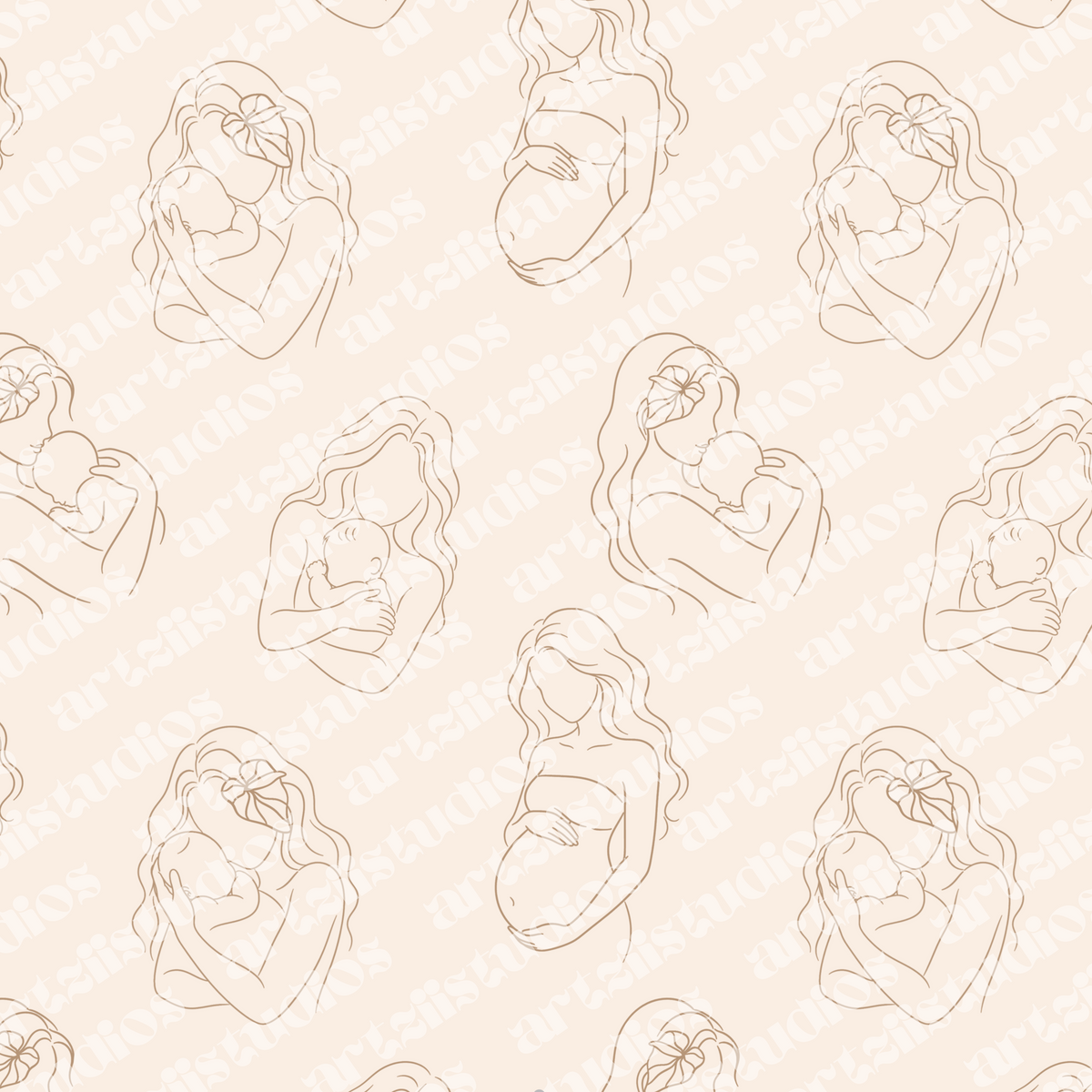 Mother Outline Repeat Surface Pattern for Kailanaho #38