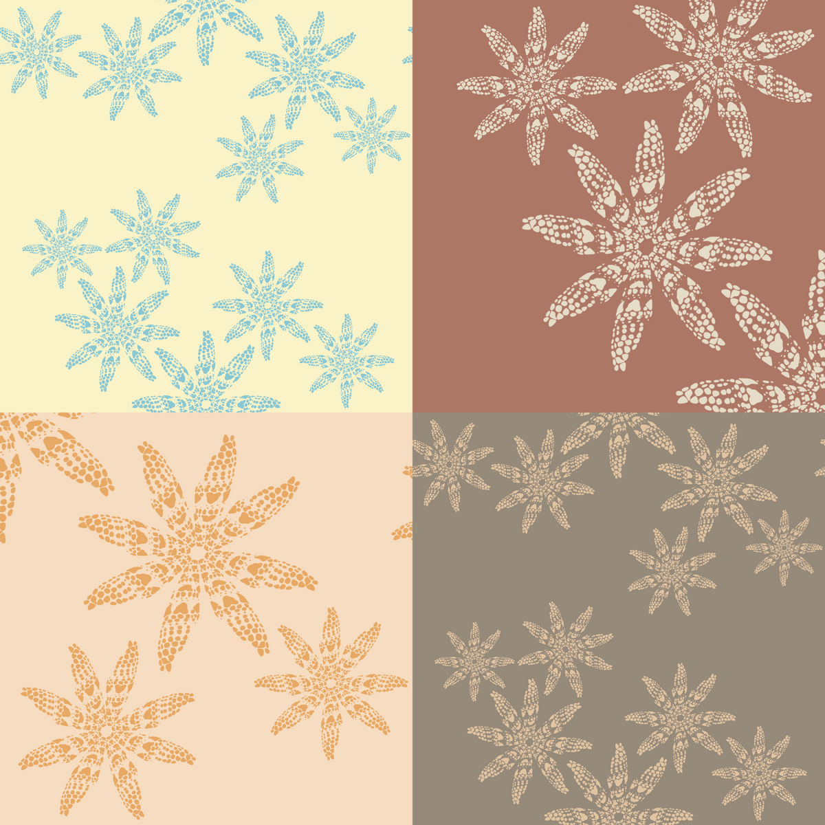 Miter Snowflakes Repeat Surface Pattern