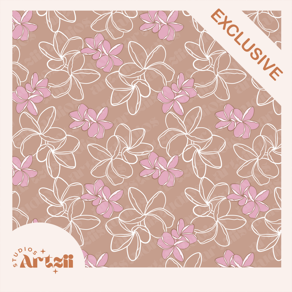 Plumeria Fantasy Repeat Surface Pattern #53