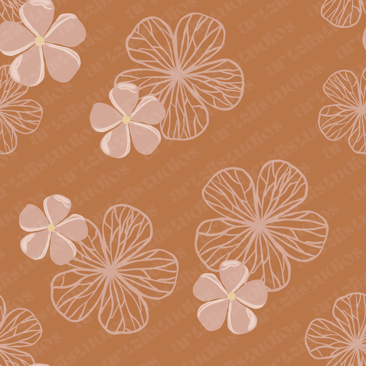 Mosaic Plumeria Surface Pattern