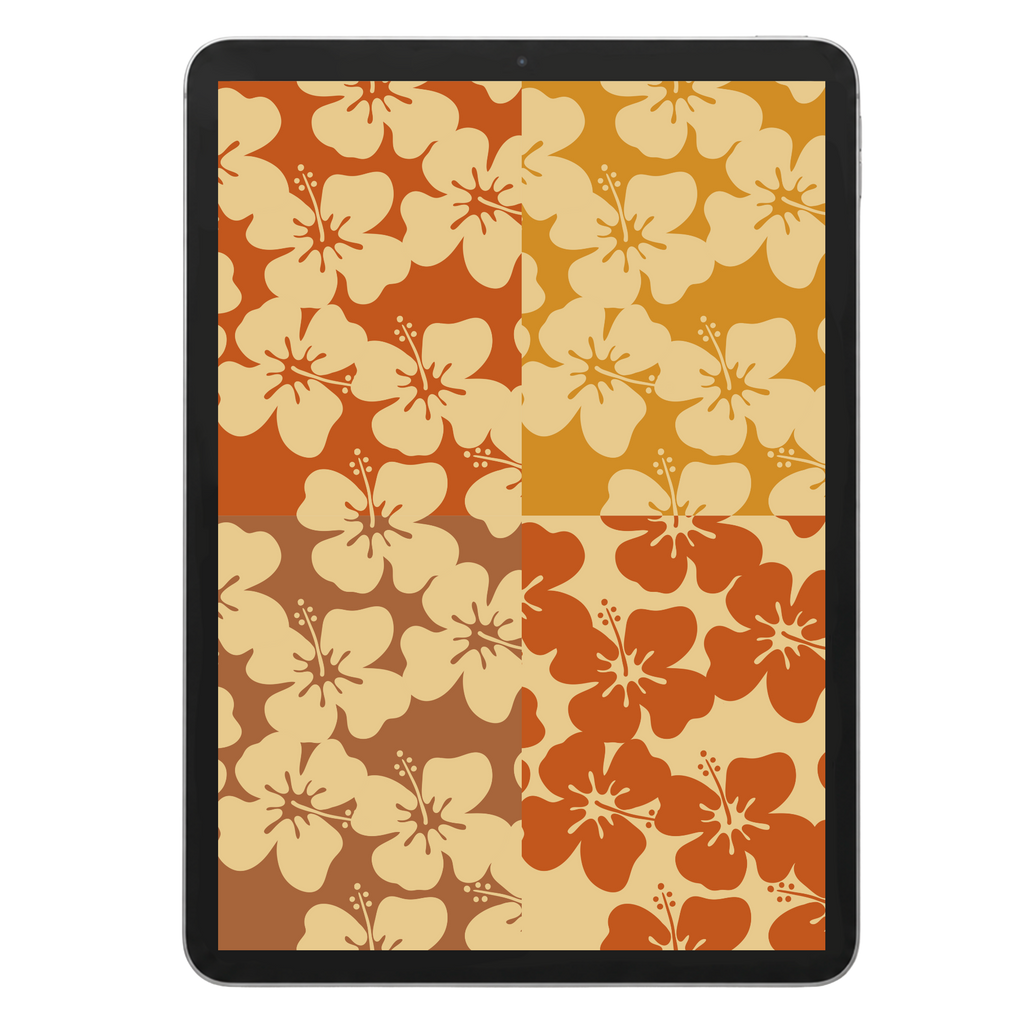 Retro Hibiscus v2 Surface Pattern #1677