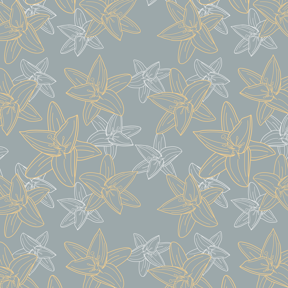 White Lilies Repeat Surface Pattern